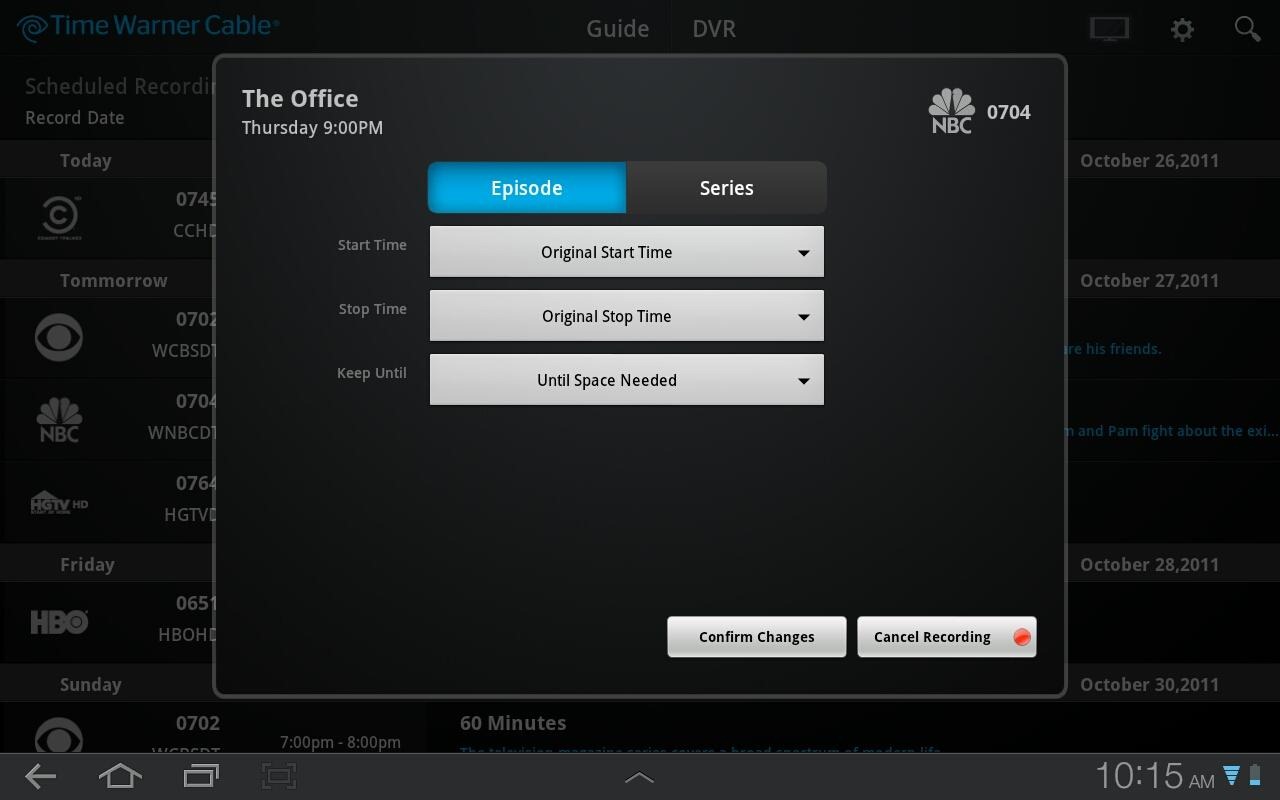 App on my time warner cable box